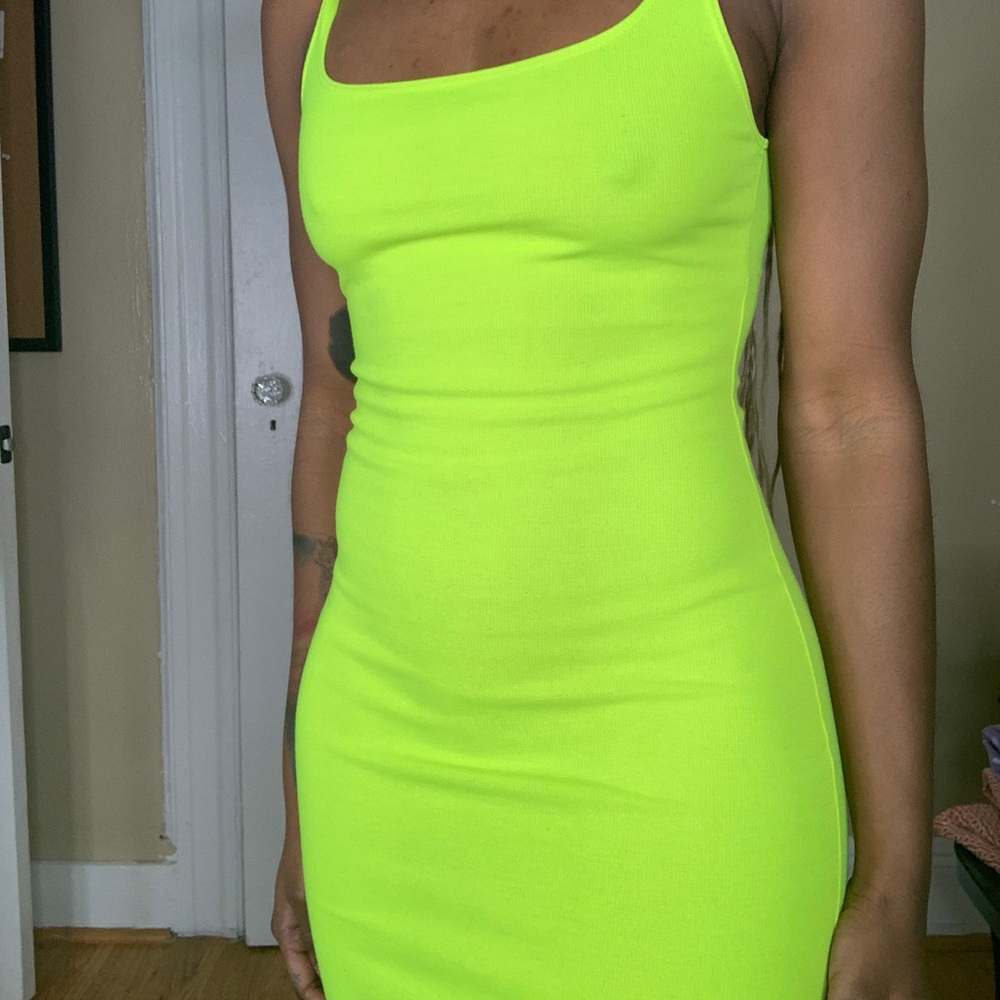 Midi neon green dress